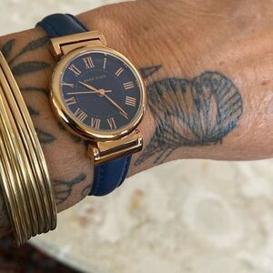 Anne Klein Rose Gold Women's Leather Strap Watch